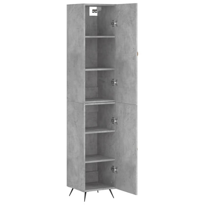 Skříň Highboard Betonově Šedá 34,5X34X180 Cm Kompozitní Dřevo
