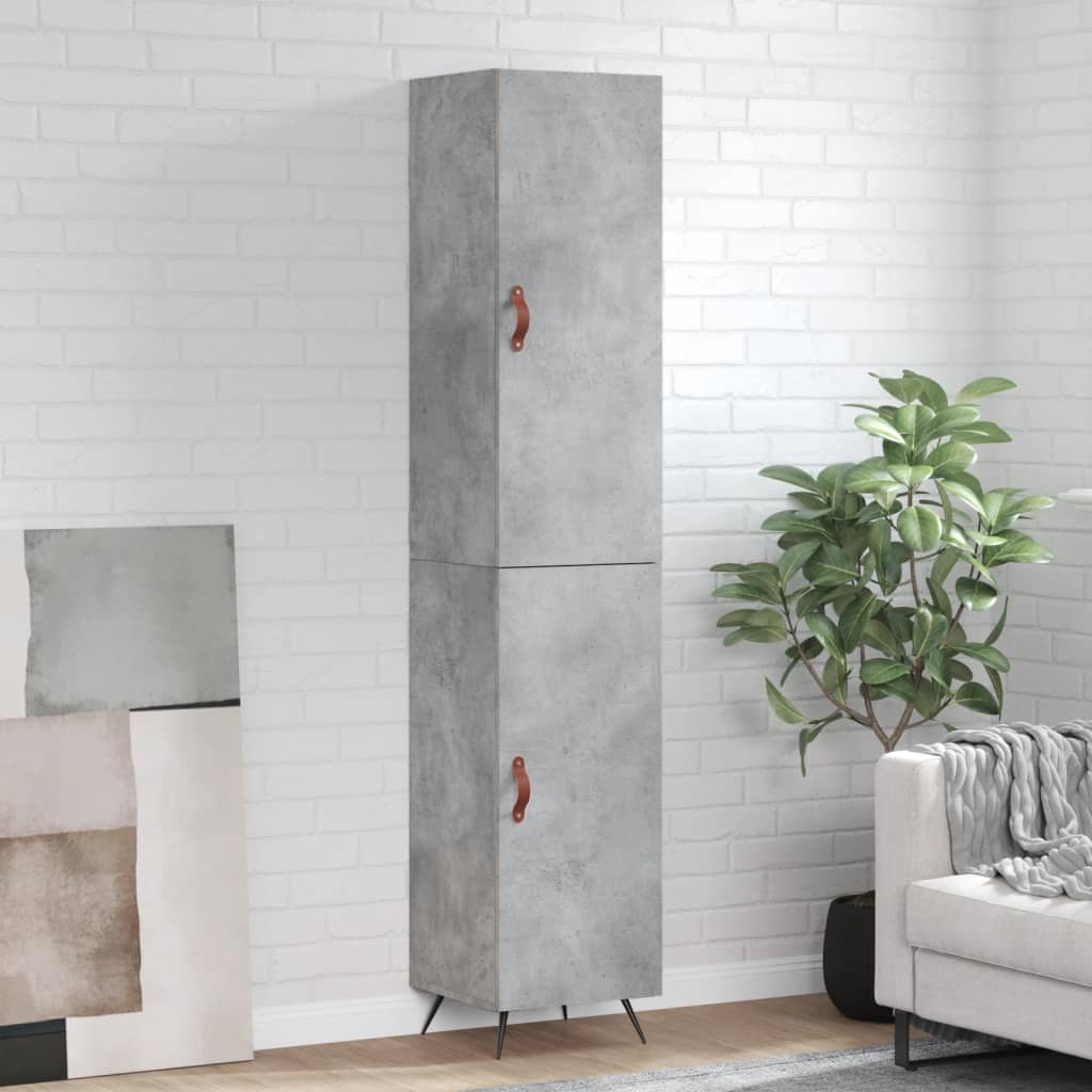 Skříň Highboard Betonově Šedá 34,5X34X180 Cm Kompozitní Dřevo