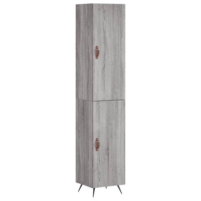 Skříň Highboard Šedá Sonoma 34,5 X 34 X 180 Cm Kompozitní Dřevo