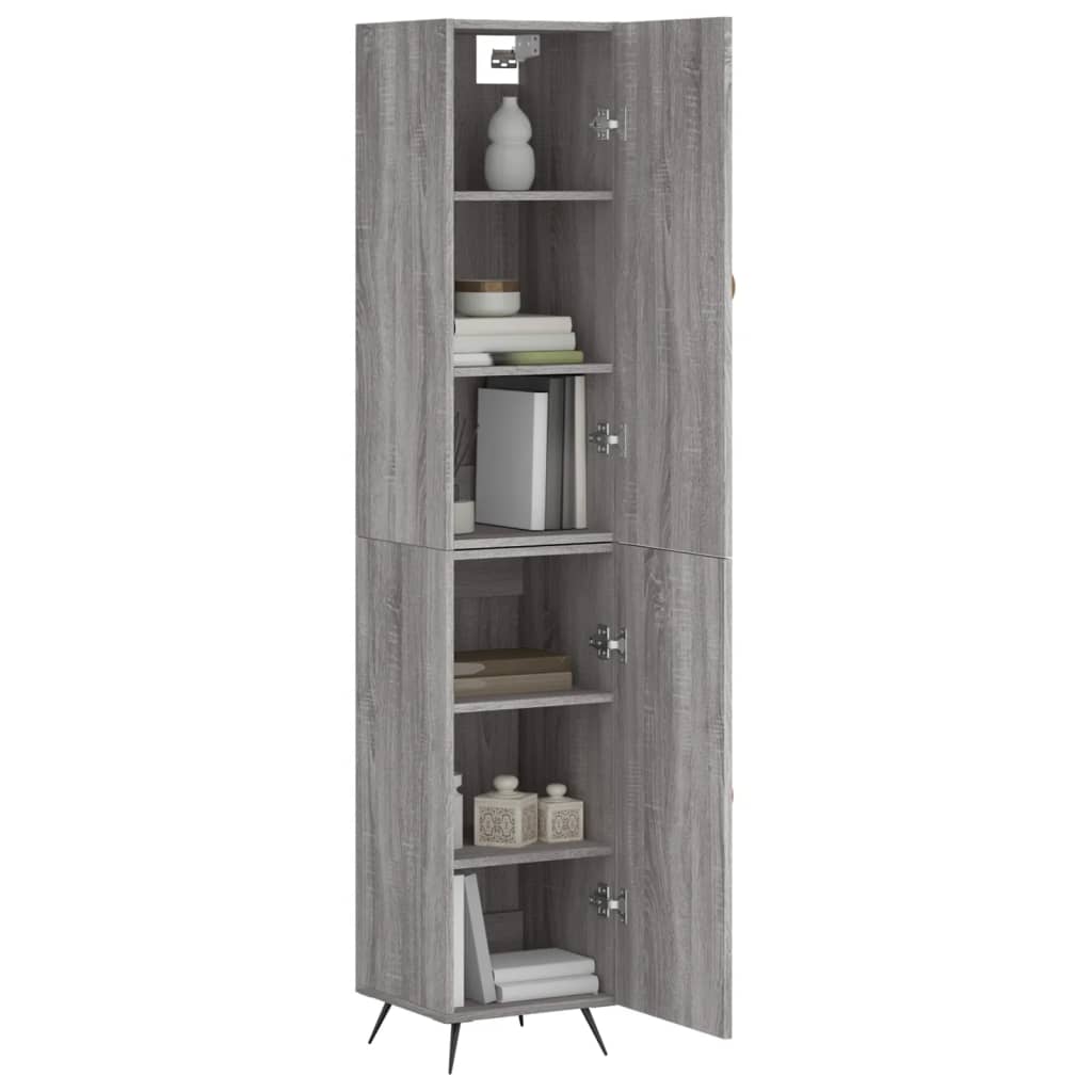 Skříň Highboard Šedá Sonoma 34,5 X 34 X 180 Cm Kompozitní Dřevo