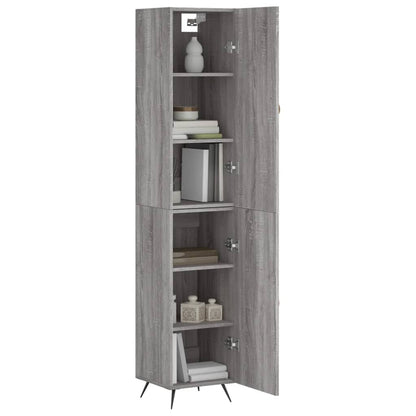 Skříň Highboard Šedá Sonoma 34,5 X 34 X 180 Cm Kompozitní Dřevo