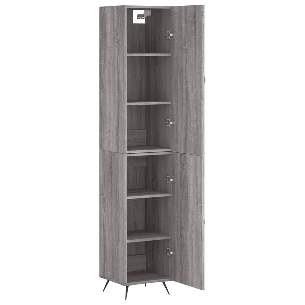 Skříň Highboard Šedá Sonoma 34,5 X 34 X 180 Cm Kompozitní Dřevo