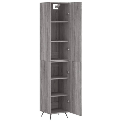 Skříň Highboard Šedá Sonoma 34,5 X 34 X 180 Cm Kompozitní Dřevo