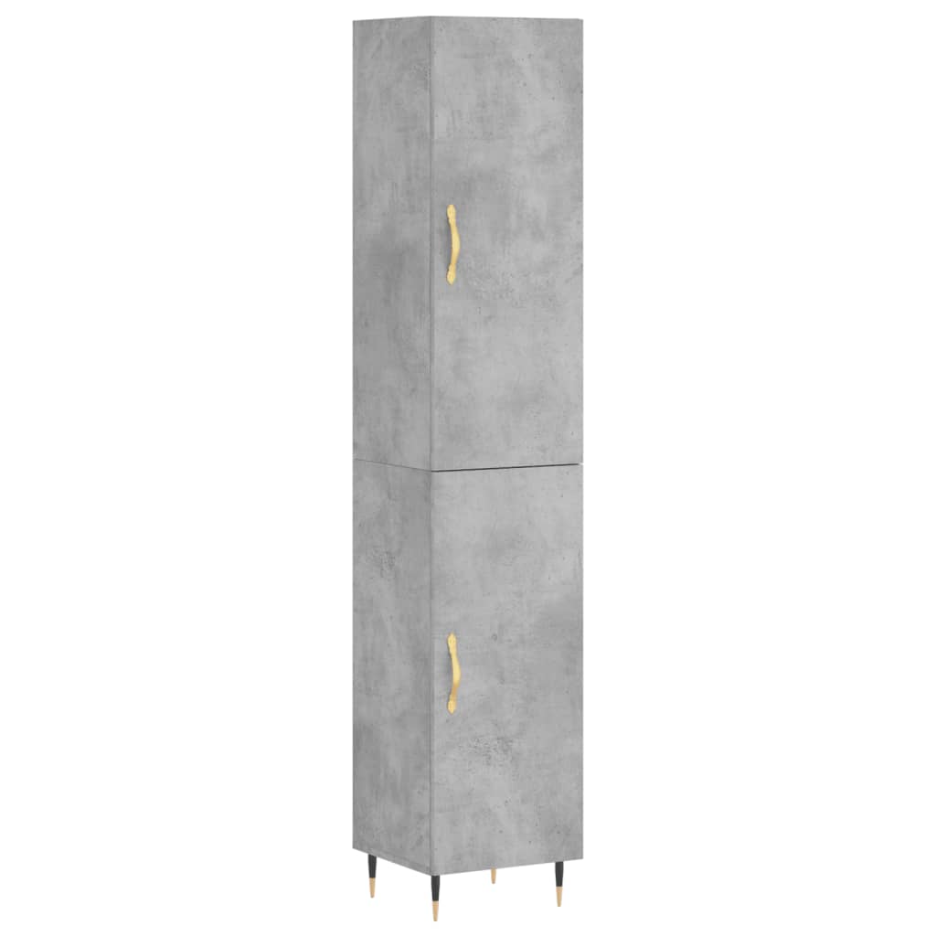 Skříň Highboard Betonově Šedá 34,5X34X180 Cm Kompozitní Dřevo