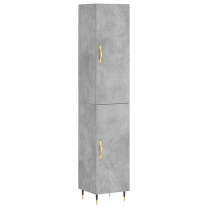 Skříň Highboard Betonově Šedá 34,5X34X180 Cm Kompozitní Dřevo
