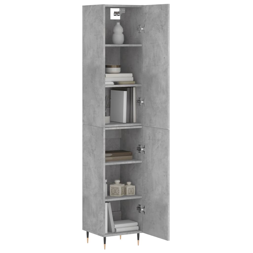 Skříň Highboard Betonově Šedá 34,5X34X180 Cm Kompozitní Dřevo