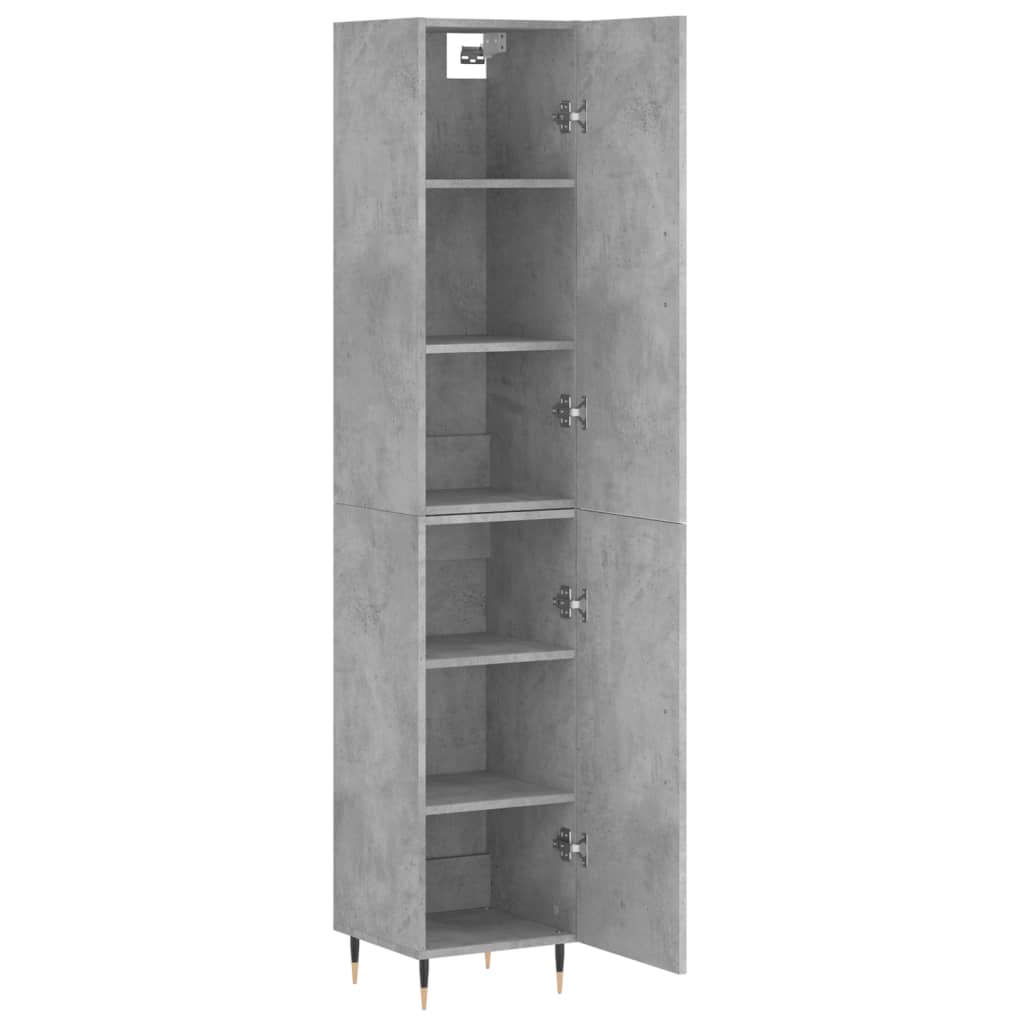 Skříň Highboard Betonově Šedá 34,5X34X180 Cm Kompozitní Dřevo