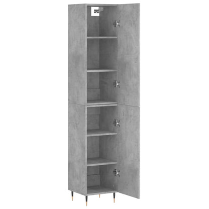 Skříň Highboard Betonově Šedá 34,5X34X180 Cm Kompozitní Dřevo