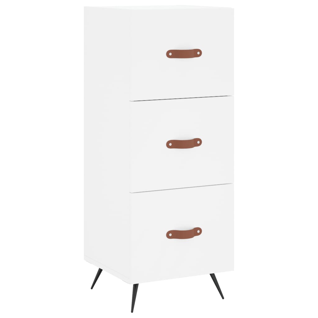 Skříň Highboard Bílá 34,5 X 34 X 180 Cm Kompozitní Dřevo
