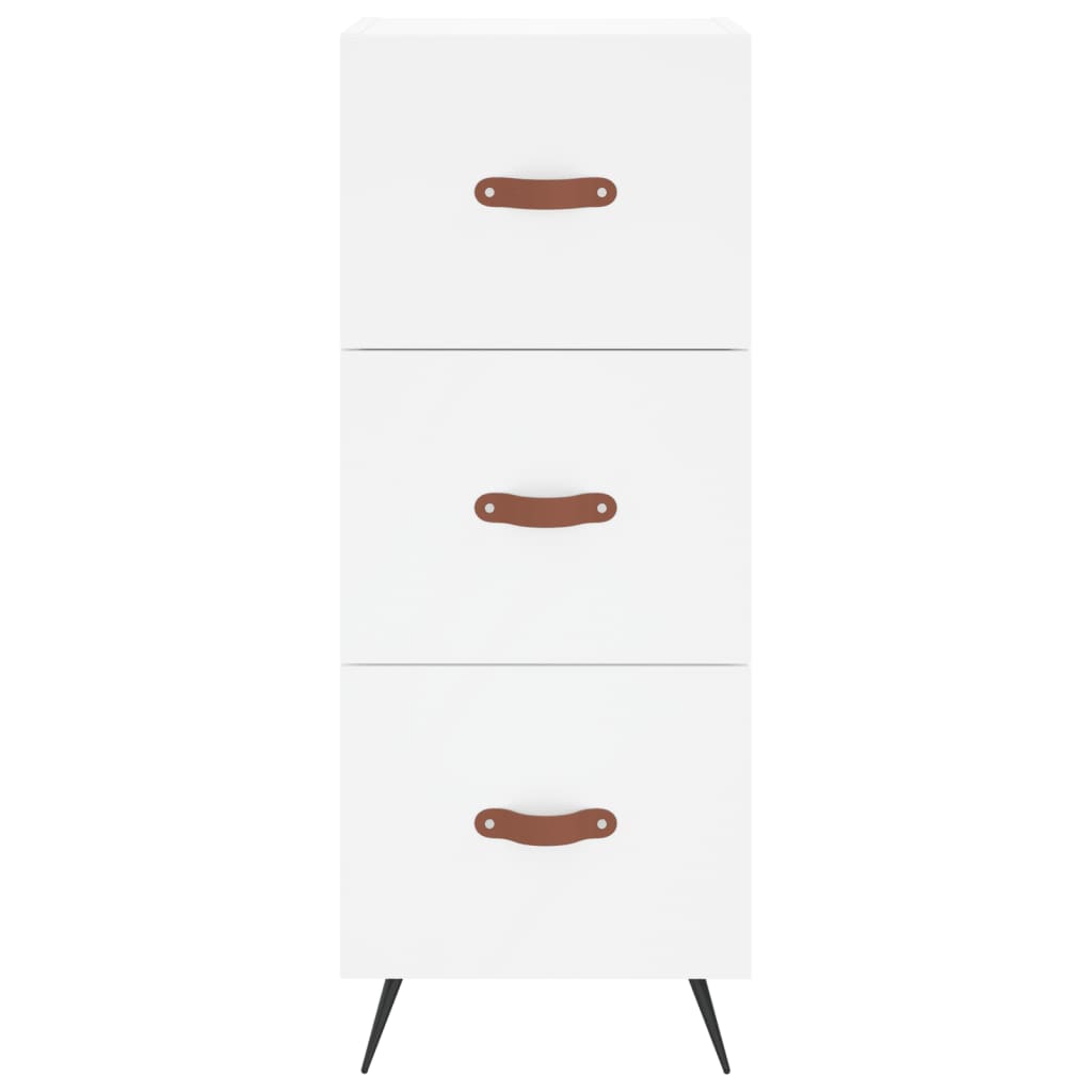 Skříň Highboard Bílá 34,5 X 34 X 180 Cm Kompozitní Dřevo
