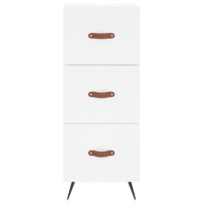 Skříň Highboard Bílá 34,5 X 34 X 180 Cm Kompozitní Dřevo