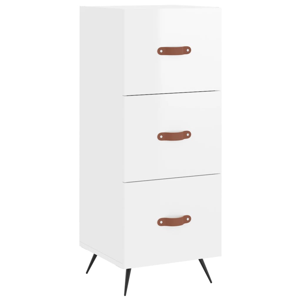 Skříň Highboard Bílá S Vysokým Leskem 34,5X34X180 Cm Kompozit
