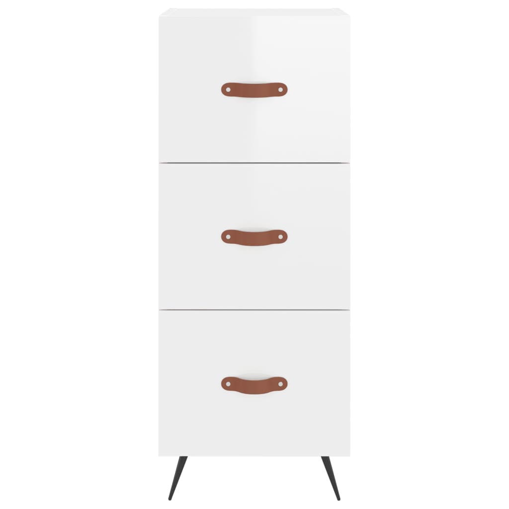 Skříň Highboard Bílá S Vysokým Leskem 34,5X34X180 Cm Kompozit