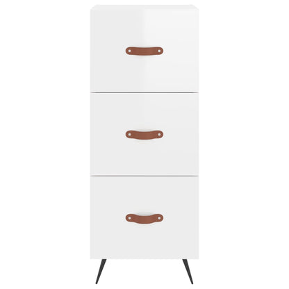 Skříň Highboard Bílá S Vysokým Leskem 34,5X34X180 Cm Kompozit