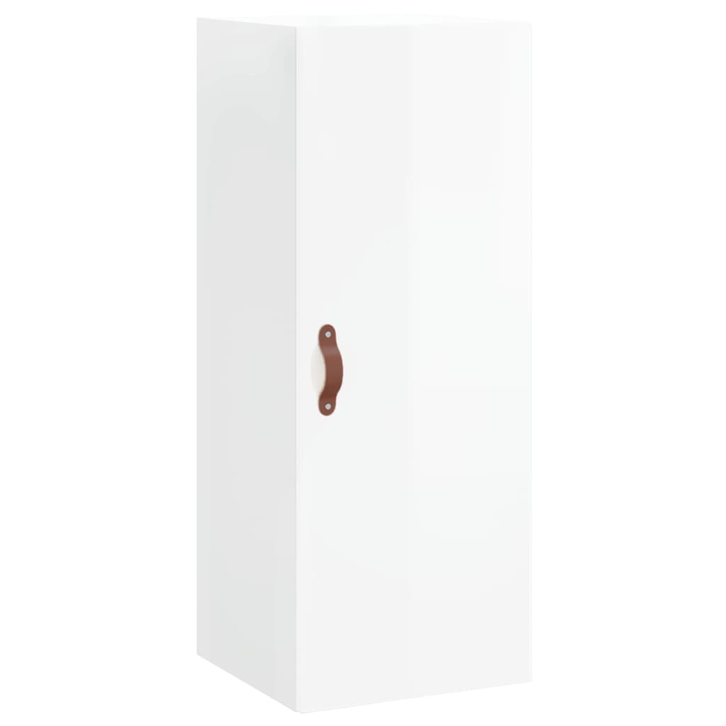 Skříň Highboard Bílá S Vysokým Leskem 34,5X34X180 Cm Kompozit