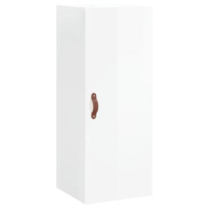 Skříň Highboard Bílá S Vysokým Leskem 34,5X34X180 Cm Kompozit