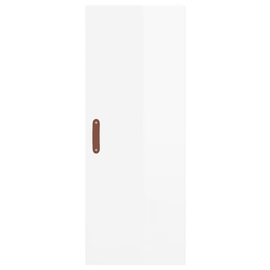 Skříň Highboard Bílá S Vysokým Leskem 34,5X34X180 Cm Kompozit