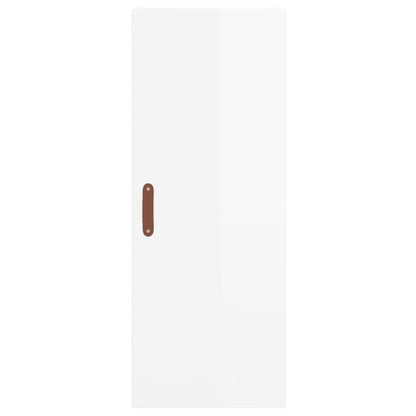 Skříň Highboard Bílá S Vysokým Leskem 34,5X34X180 Cm Kompozit