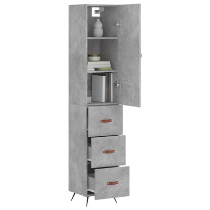 Skříň Highboard Betonově Šedá 34,5X34X180 Cm Kompozitní Dřevo