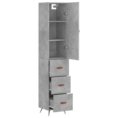 Skříň Highboard Betonově Šedá 34,5X34X180 Cm Kompozitní Dřevo