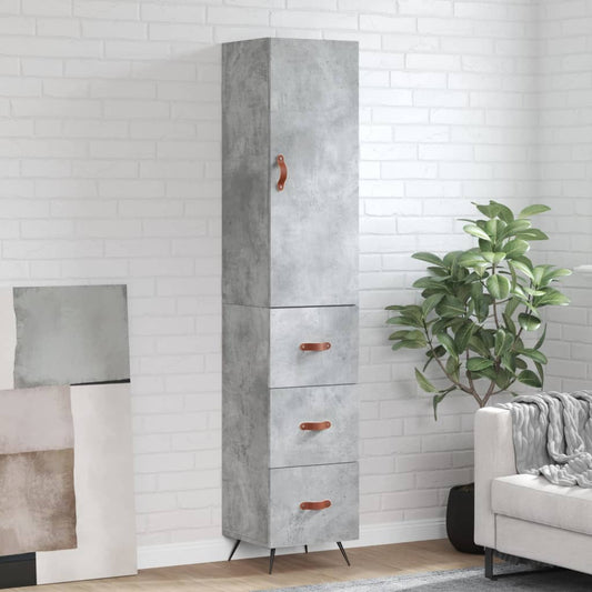 Skříň Highboard Betonově Šedá 34,5X34X180 Cm Kompozitní Dřevo