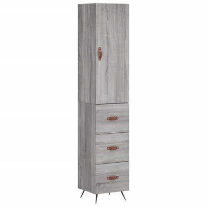 Skříň Highboard Šedá Sonoma 34,5 X 34 X 180 Cm Kompozitní Dřevo