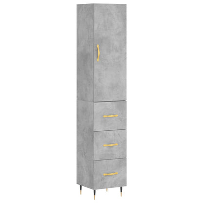 Skříň Highboard Betonově Šedá 34,5X34X180 Cm Kompozitní Dřevo