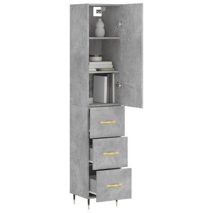 Skříň Highboard Betonově Šedá 34,5X34X180 Cm Kompozitní Dřevo
