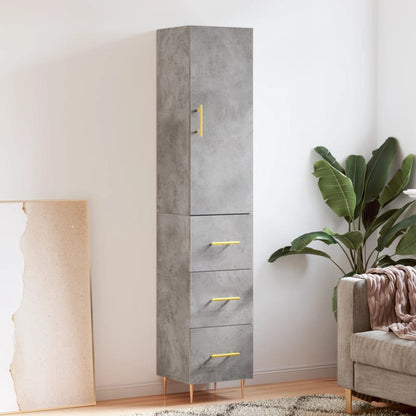Skříň Highboard Betonově Šedá 34,5X34X180 Cm Kompozitní Dřevo