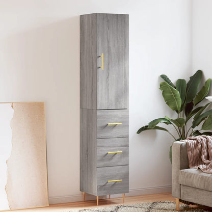 Skříň Highboard Betonově Šedá 34,5X34X180 Cm Kompozitní Dřevo