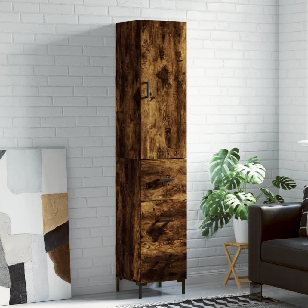 Skříň Highboard 34,5 X 34 X 180 Cm Kompozitní Dřevo