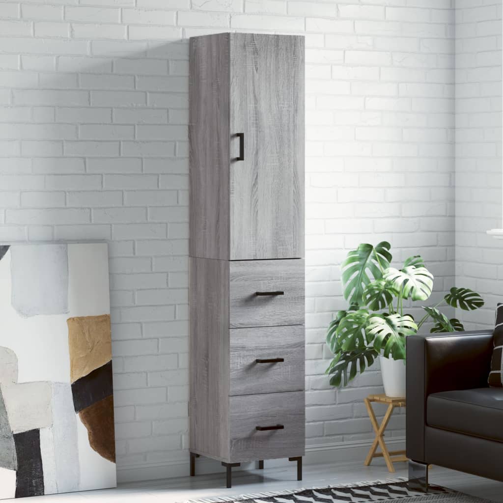 Skříň Highboard 34,5 X 34 X 180 Cm Kompozitní Dřevo