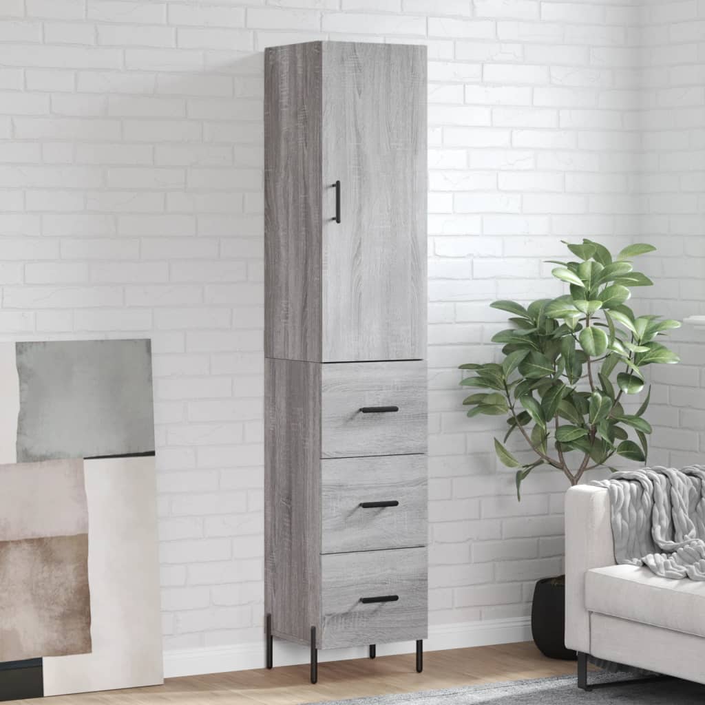 Skříň Highboard 34,5 X 34 X 180 Cm Kompozitní Dřevo