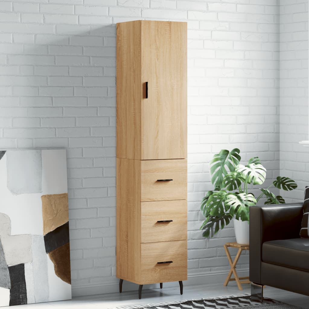Skříň Highboard 34,5 X 34 X 180 Cm Kompozitní Dřevo