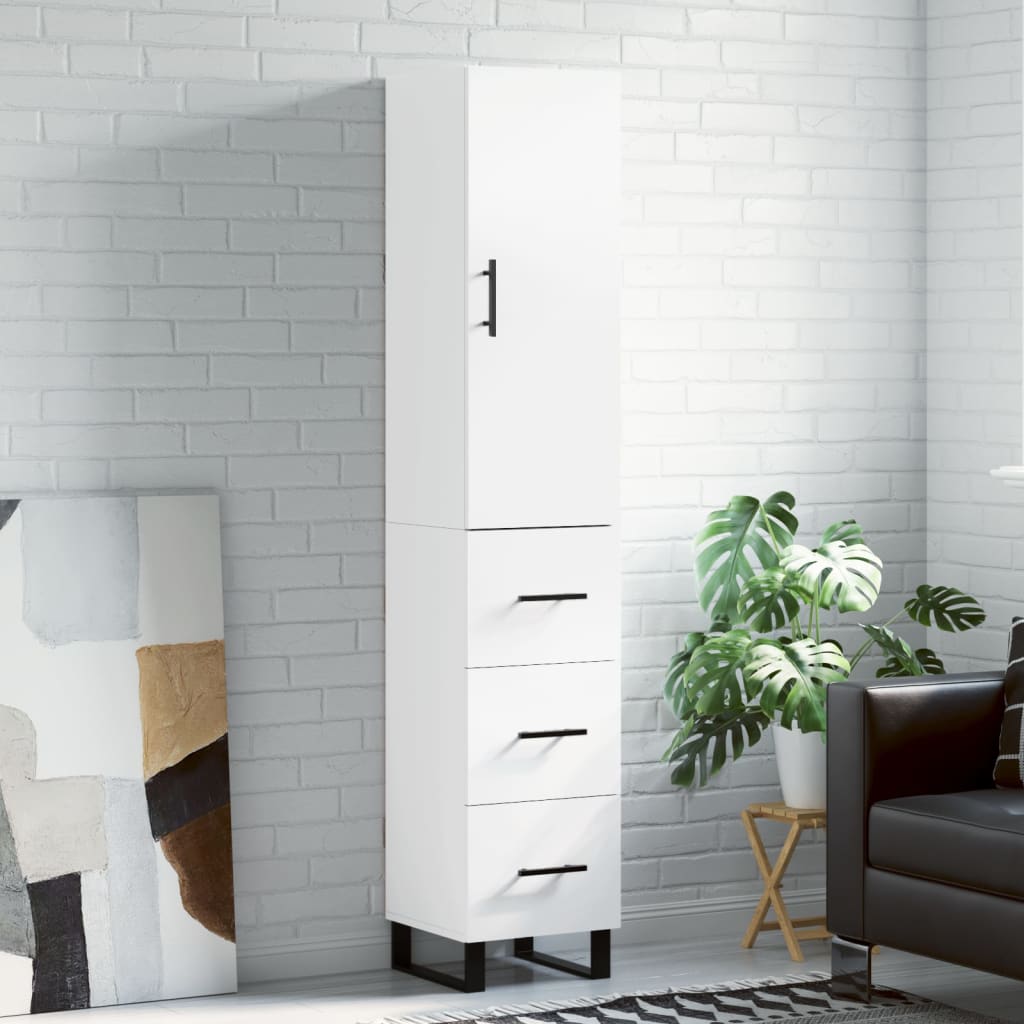 Skříň Highboard 34,5 X 34 X 180 Cm Kompozitní Dřevo
