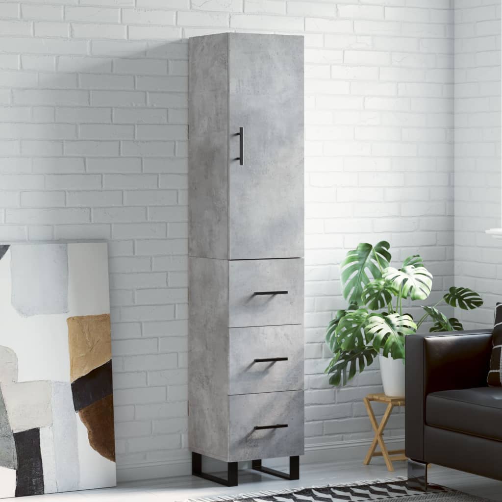 Skříň Highboard 34,5 X 34 X 180 Cm Kompozitní Dřevo