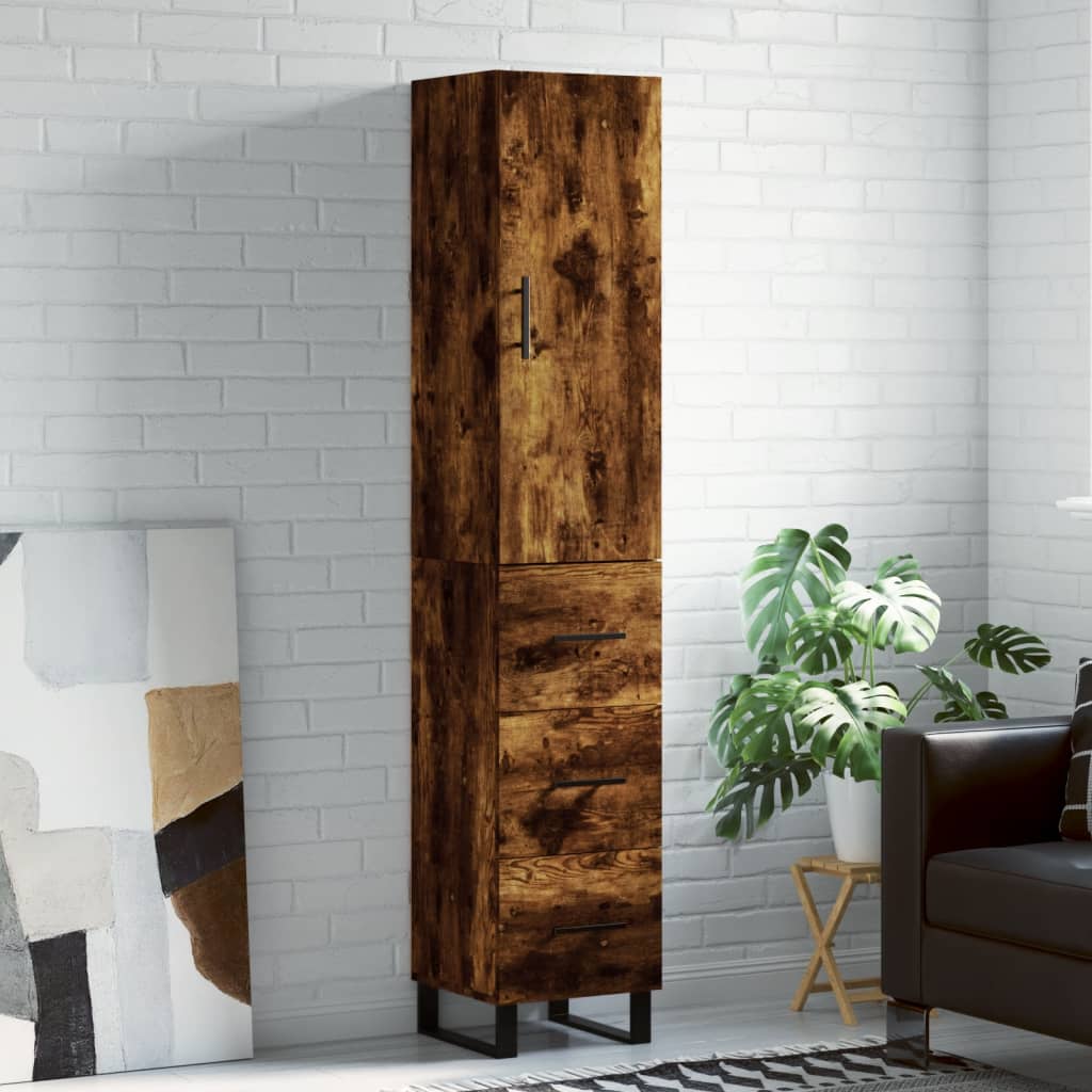 Skříň Highboard 34,5 X 34 X 180 Cm Kompozitní Dřevo