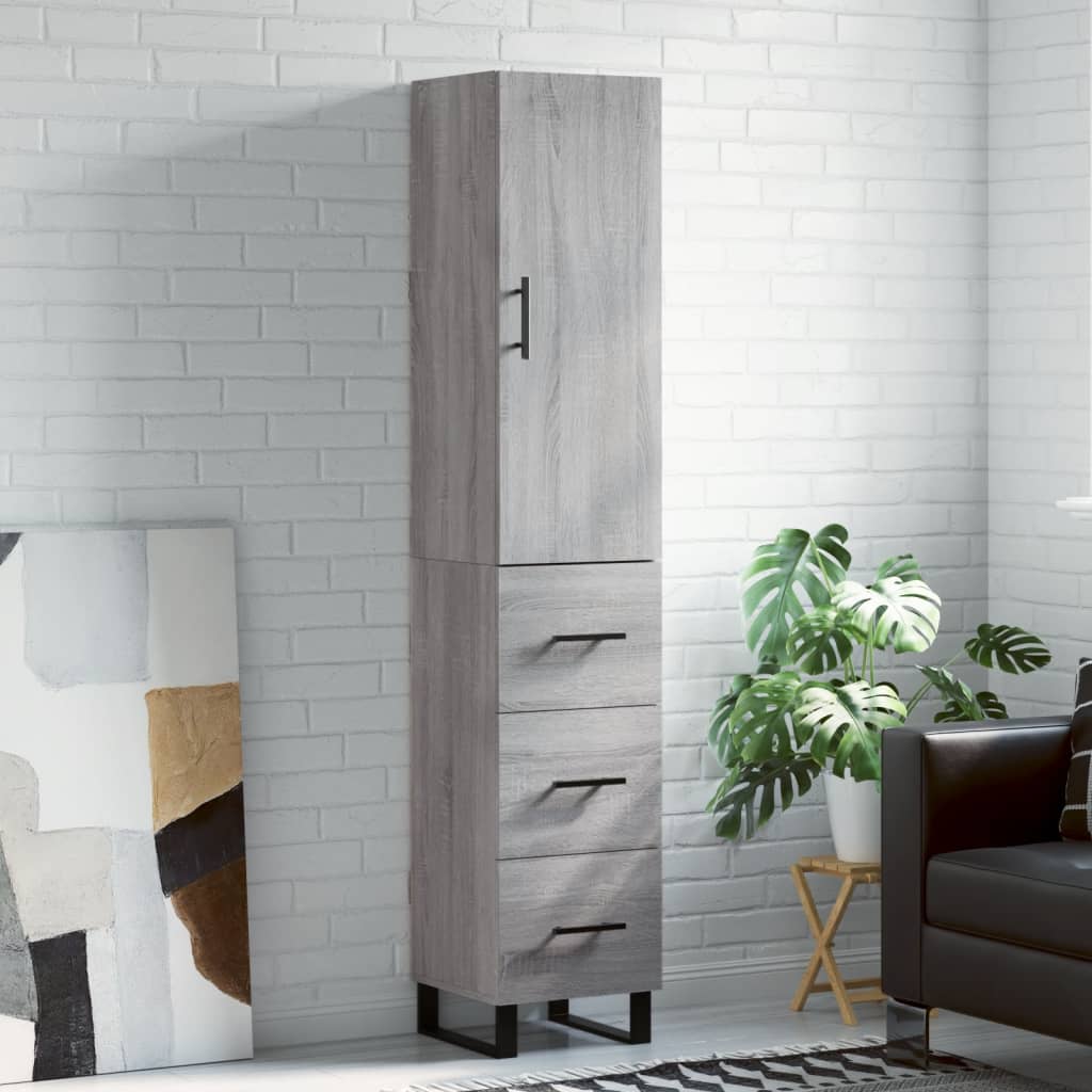 Skříň Highboard 34,5 X 34 X 180 Cm Kompozitní Dřevo
