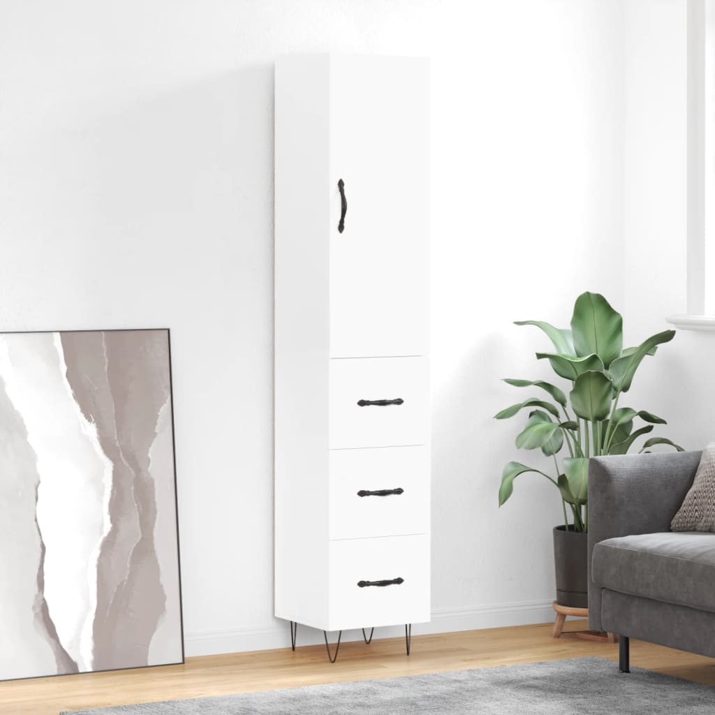 Skříň Highboard 34,5 X 34 X 180 Cm Kompozitní Dřevo