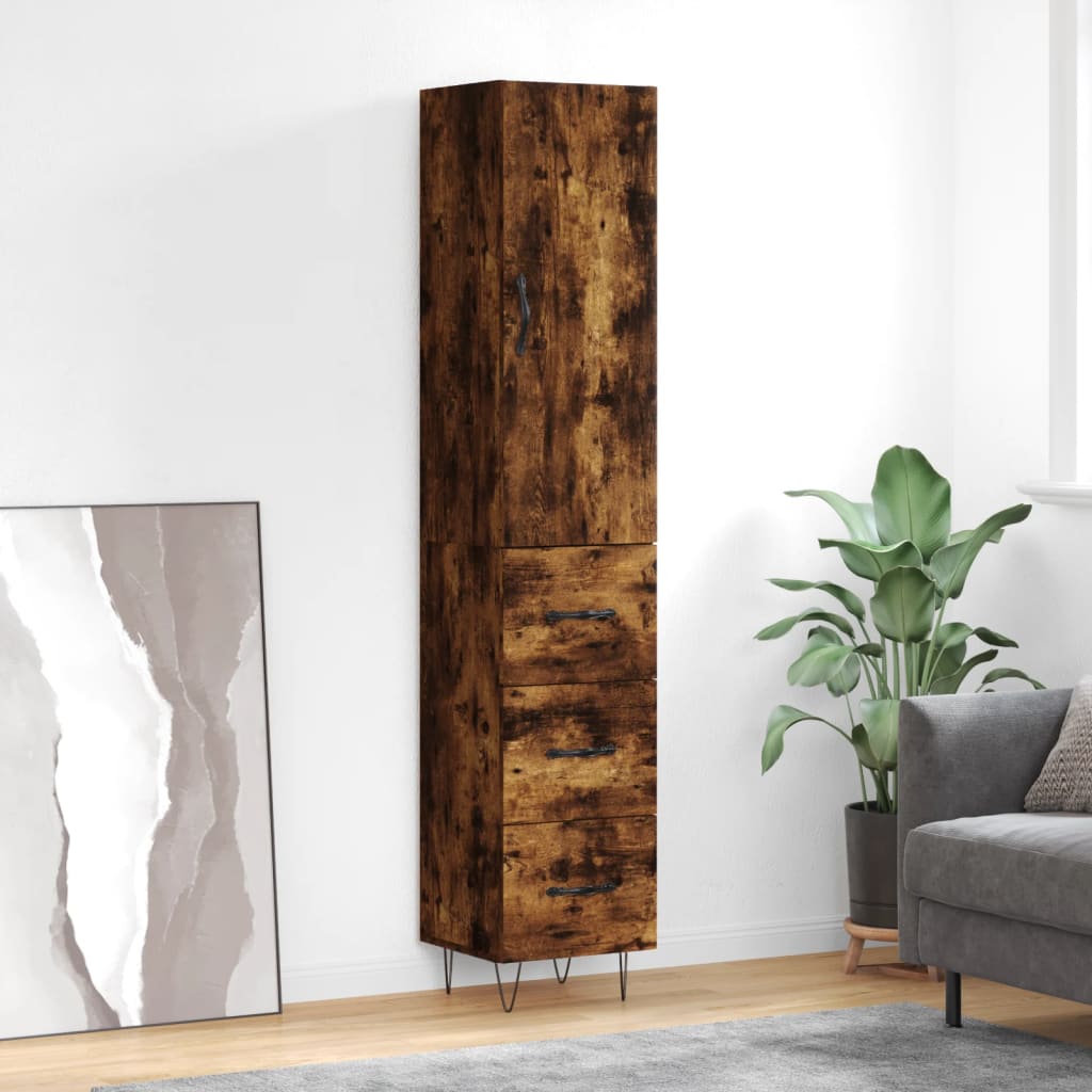 Skříň Highboard 34,5 X 34 X 180 Cm Kompozitní Dřevo