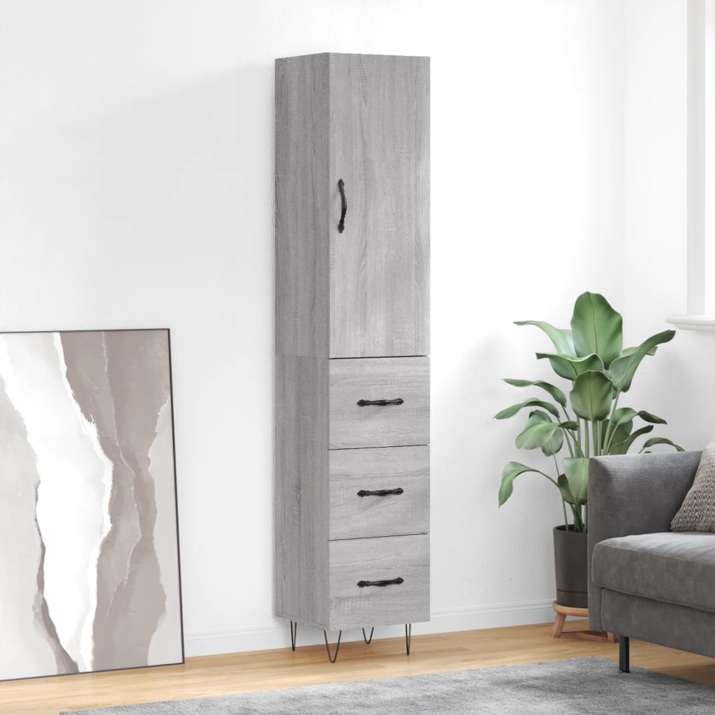 Skříň Highboard 34,5 X 34 X 180 Cm Kompozitní Dřevo