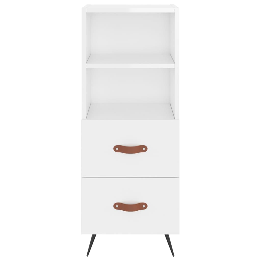 Skříň Highboard Bílá S Vysokým Leskem 34,5X34X180 Cm Kompozit