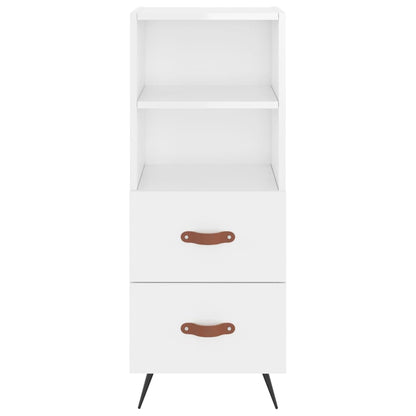 Skříň Highboard Bílá S Vysokým Leskem 34,5X34X180 Cm Kompozit