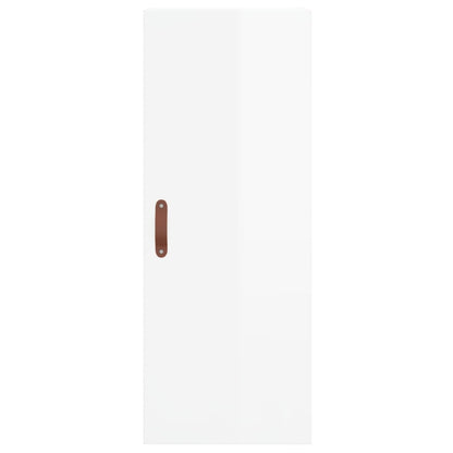 Skříň Highboard Bílá S Vysokým Leskem 34,5X34X180 Cm Kompozit