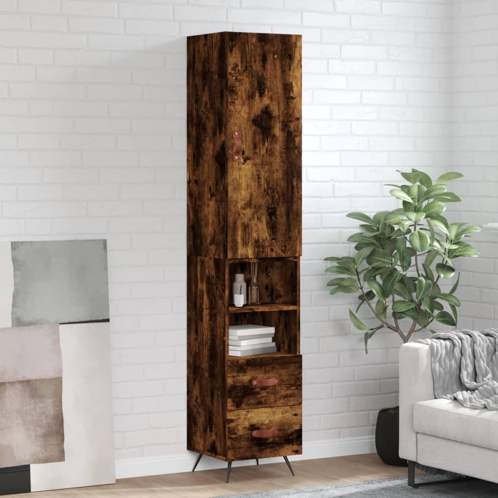 Skříň Highboard 34,5 X 34 X 180 Cm Kompozitní Dřevo