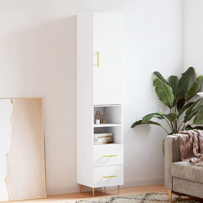 Skříň Highboard Betonově Šedá 34,5X34X180 Cm Kompozitní Dřevo