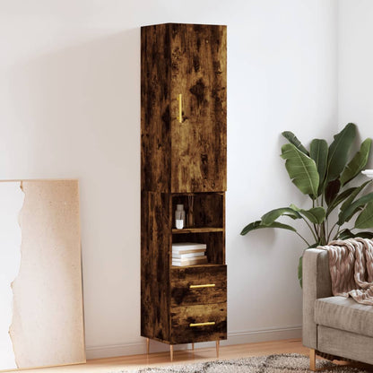 Skříň Highboard Betonově Šedá 34,5X34X180 Cm Kompozitní Dřevo