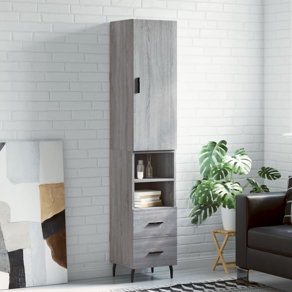 Skříň Highboard 34,5 X 34 X 180 Cm Kompozitní Dřevo