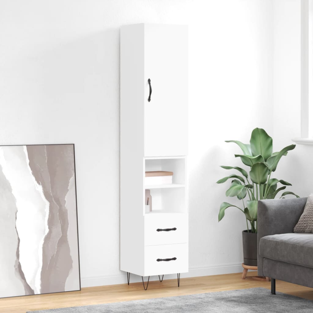 Skříň Highboard 34,5 X 34 X 180 Cm Kompozitní Dřevo