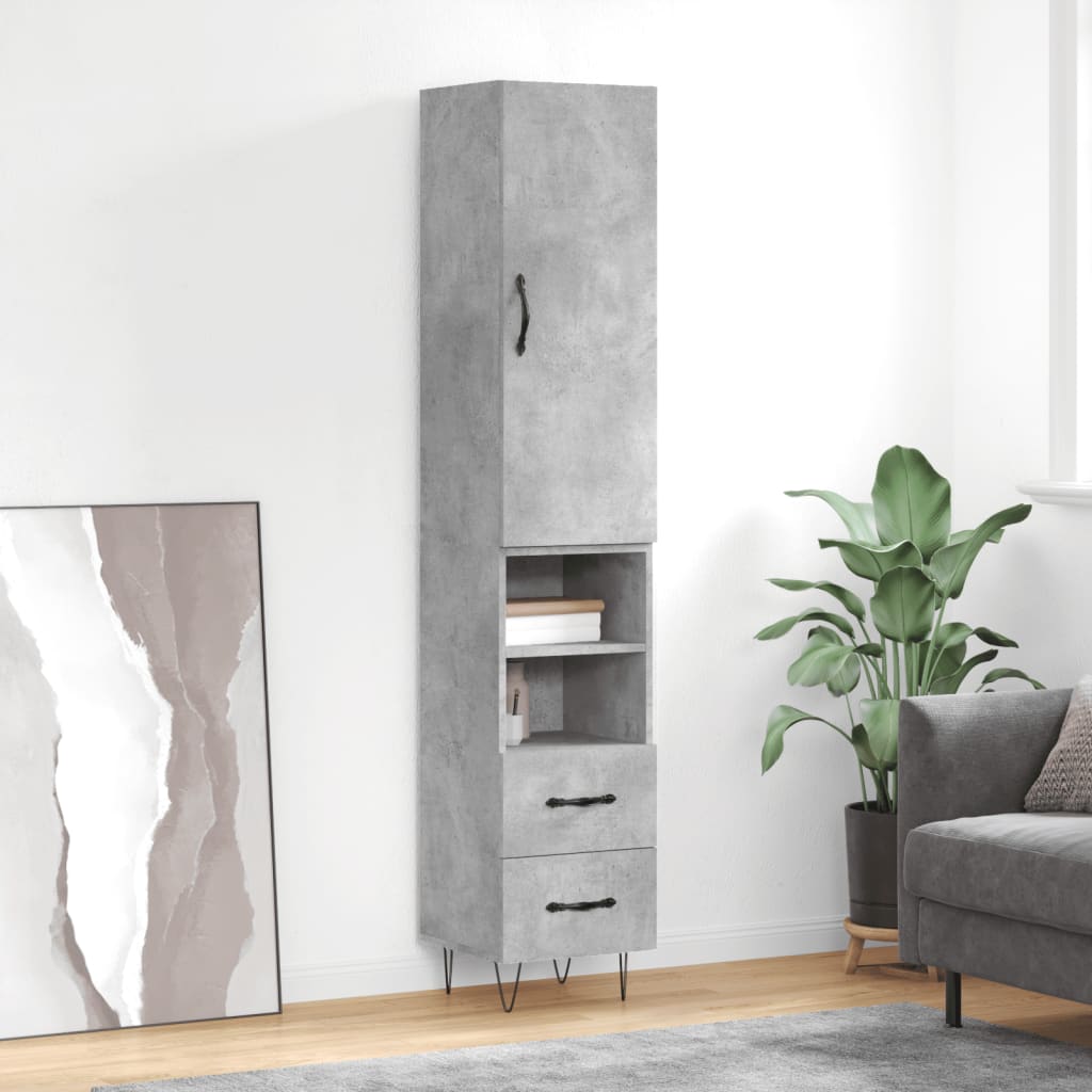 Skříň Highboard 34,5 X 34 X 180 Cm Kompozitní Dřevo